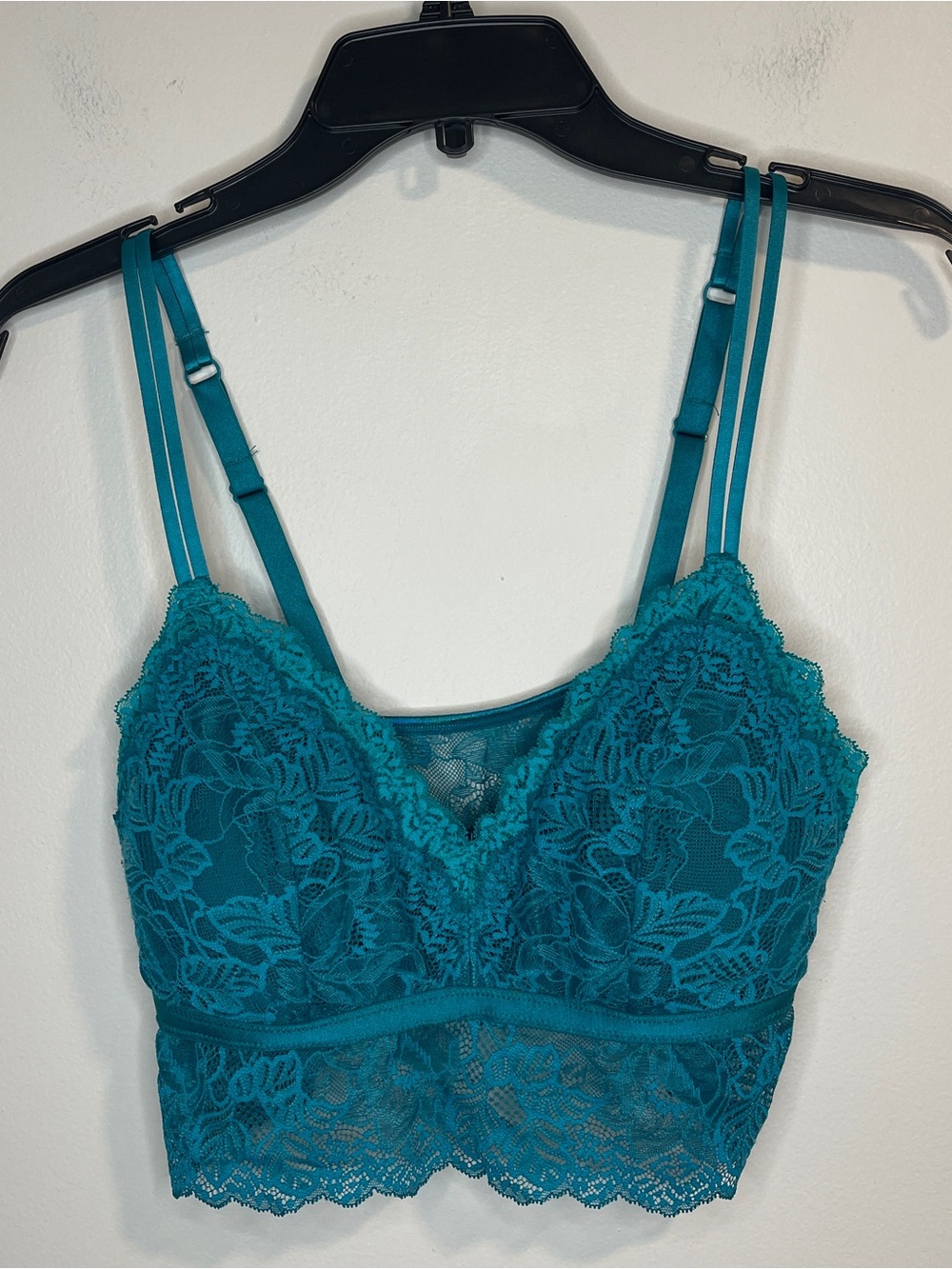Auden Teal Lace Longline Bralette with Double Straps